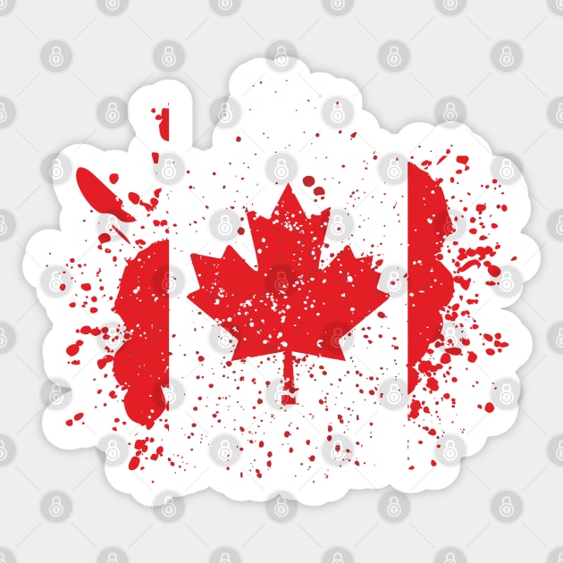 Grunge Canadian Flag Sticker by Jamie Lee Art